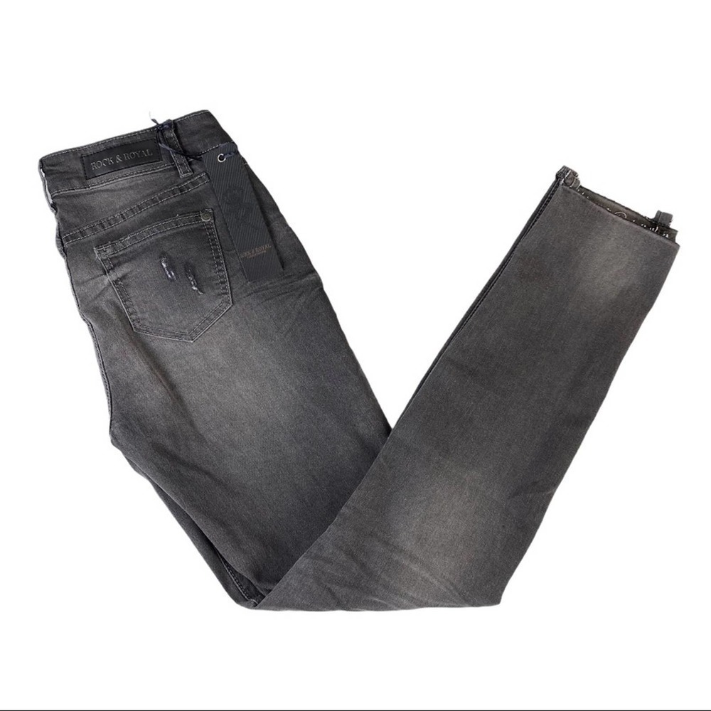 Rock and Royal Distressed Dark Gray Jeans